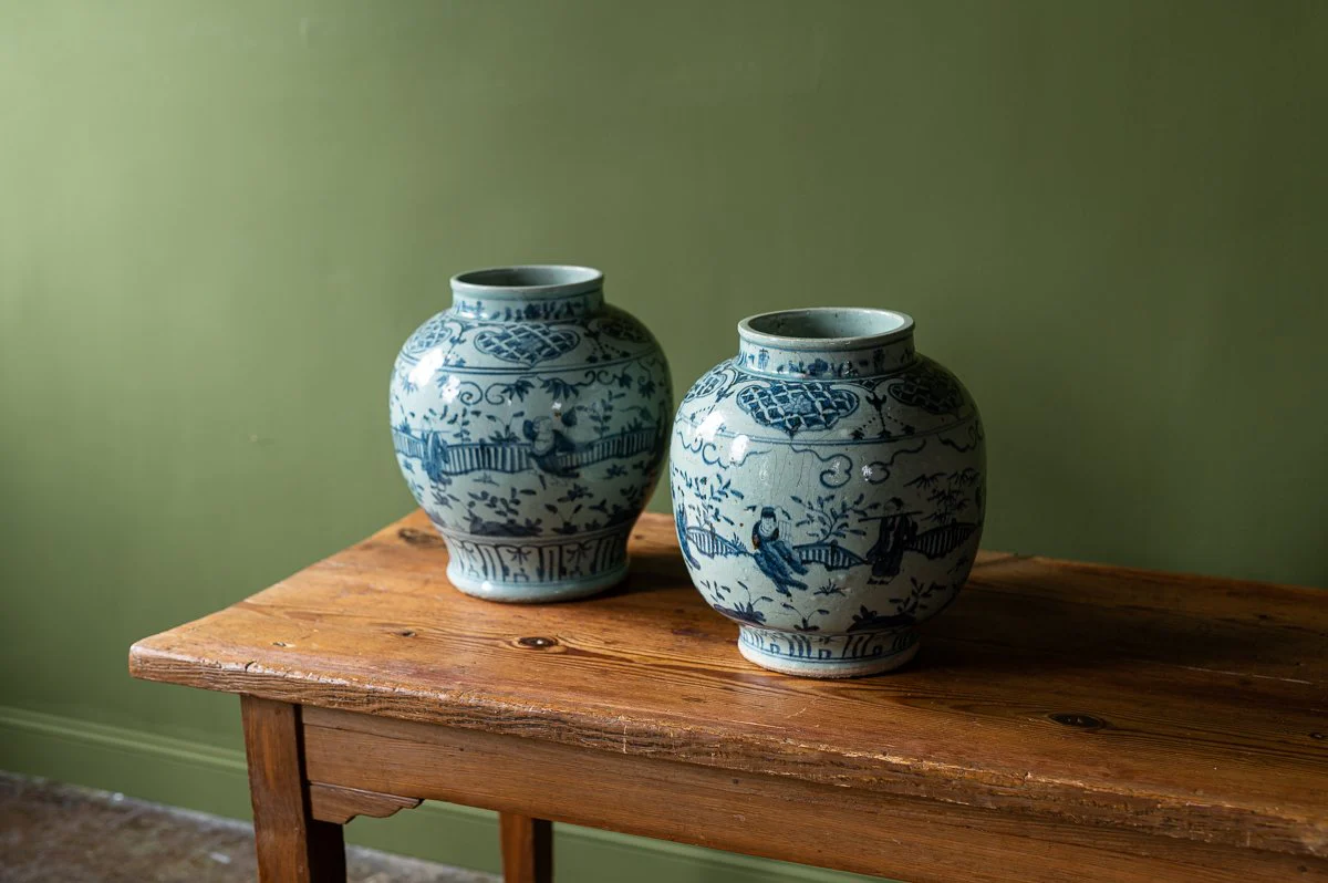 Asian Blue and White Pots